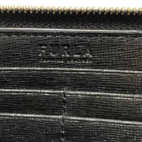 Auth FURLA Babylone - Dark Navy Leather Long Wallet - Picture 5 of 5